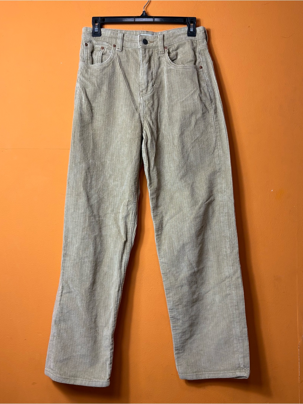 Motel Beige Indie Sleaze 90s Skater Preppy Straight Leg Corduroy Pants Size S